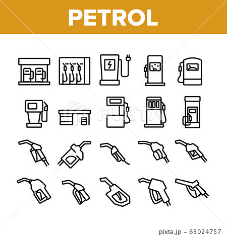 Petrol Station Tool Collection Icons Set Vector Petrol Station Tool Collection Icons Set Vector 63024757