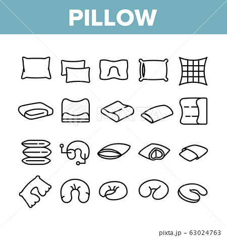 Pillow Orthopedic Collection Icons Set Vector 63024763