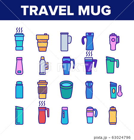 Travel Mug Hot Drink Collection Icons Set Vector Travel Mug Hot Drink Collection Icons Set Vector 63024796