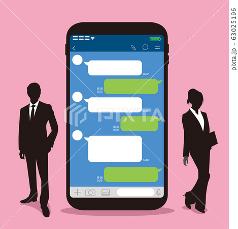 Chat app vector illustration smartphone Chat app vector illustration smartphone 63025196