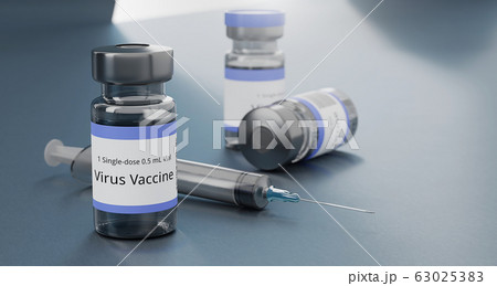 Rendering 3d vaccine medicine bottle flu vaccine anti-vaccination and covid-19 63025383