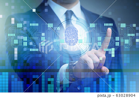Biometrics security access concept with fingerprint 63028904