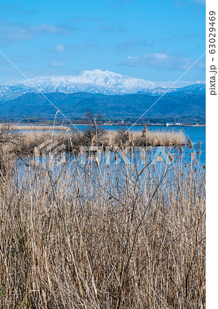霊峰白山　加賀市　柴山潟　片山津温泉（2020年3月6日撮影） 63029469