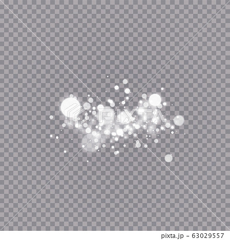 Glowing light effect with many glitter particles isolated on transparent background. Vector starry cloud with dust. Magic christmas decoration 63029557
