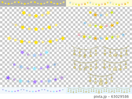 星型 ガーランド セットのイラスト素材