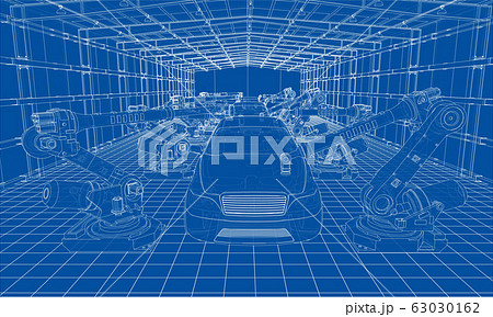 Assembly of motor vehicle. Vector 63030162