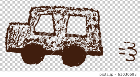 自動車 車のイラスト クレヨン画のイラスト素材