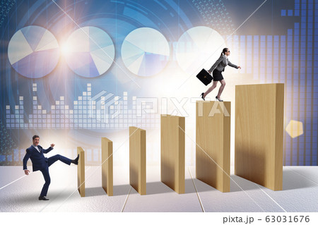 Domino effect and competition concept Domino effect and competition concept 63031676