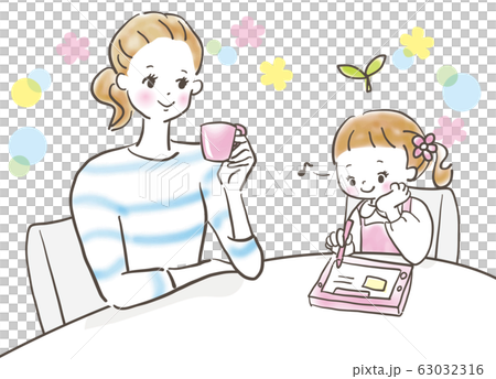 Tablet learning girl mother 63032316