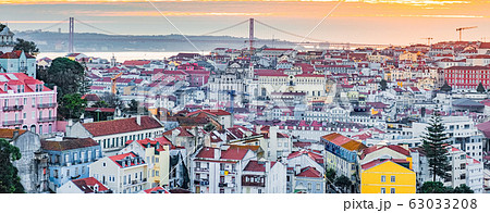 A view of the Alfama downtown and the 25 April A view of the Alfama downtown and the 25 April 63033208