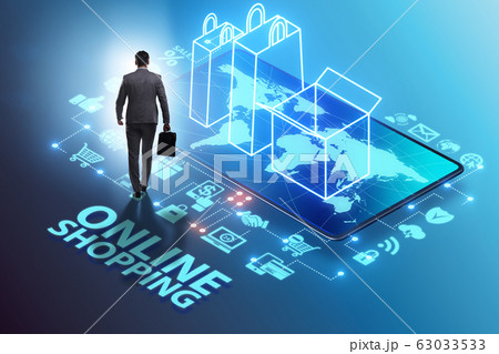 Concept of mobile shopping with smartphone Concept of mobile shopping with smartphone 63033533