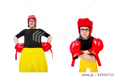Funny boxer isolated on the white background 63034715