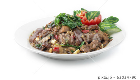 Stewed Pork Leg Stir fried with Thai Basil Chili 63034790