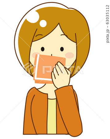 People covering their mouths with handkerchiefs People covering their mouths with handkerchiefs 63035112