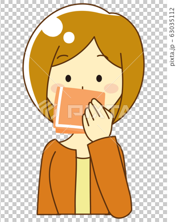 People covering their mouths with handkerchiefs People covering their mouths with handkerchiefs 63035112