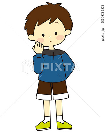 A Person Thinking With A Cheek Stickã®ã‚¤ãƒ©ã‚¹ãƒˆç´ æ 63035135 Pixta
