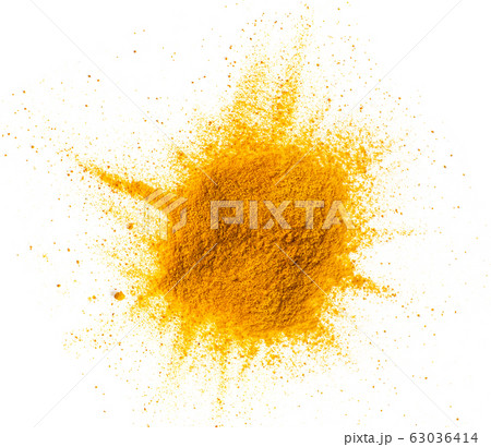 Turmeric (Curcuma) powder pile isolated on white 63036414