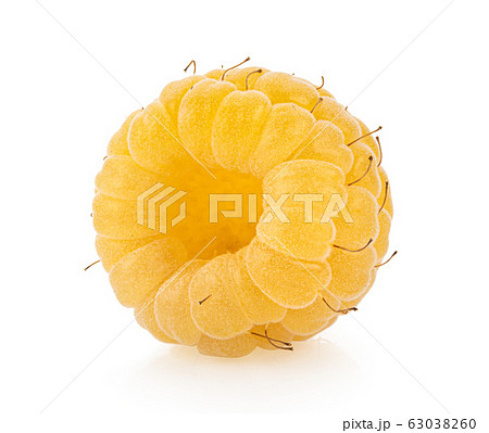 yellow raspberries isolated on white 63038260