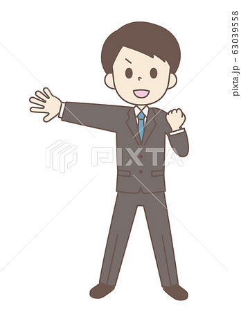 力説する男性 ポイント スーツ男性 63039558