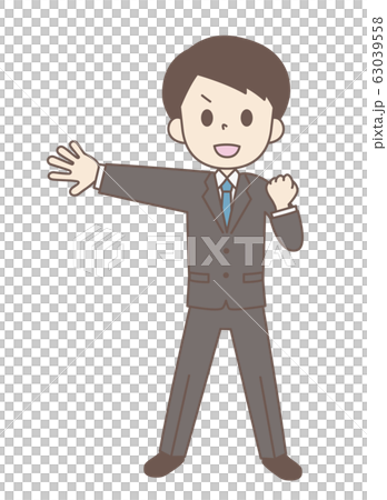 力説する男性 ポイント スーツ男性 63039558