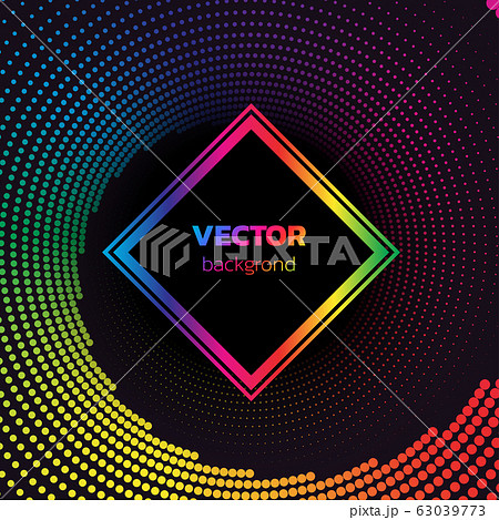 Rainbow Halftone dotted vortex square background. Abstract colorful vector illustration Rainbow Halftone dotted vortex square background. Abstract colorful vector illustration 63039773