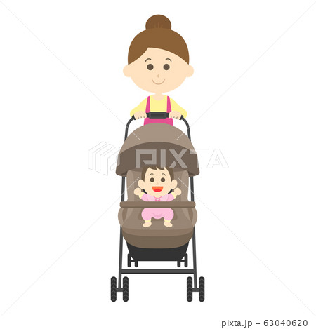 ベビーカーを押すお母さん 63040620