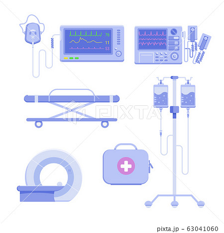 Medical icon set of defibrillator, MRI, Medical icon set of defibrillator, MRI, 63041060