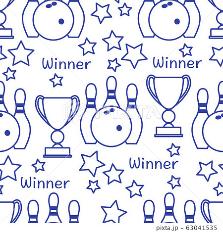 Vector Seamless pattern Bowling Sport Game Winner 63041535