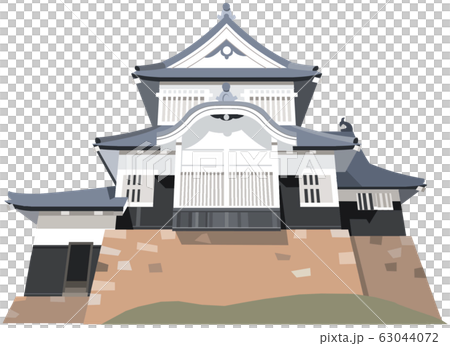 備中松山城イメージ　観光地イラストアイコン 63044072