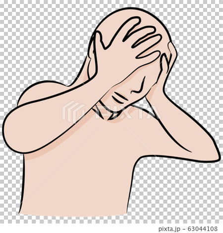 Person holding head cartoon color Person holding head cartoon color 63044108