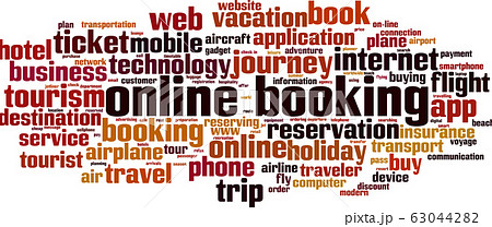 Online booking word cloud 63044282