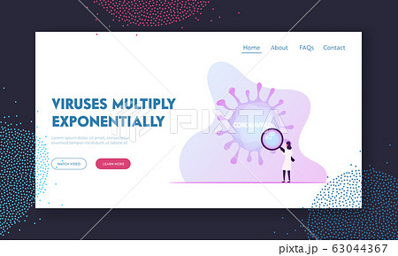 Pandemic Mers-cov Bacteria Warning, Virology Website Landing Page. Doctor Look at Huge Coronavirus Ncov Cell 63044367