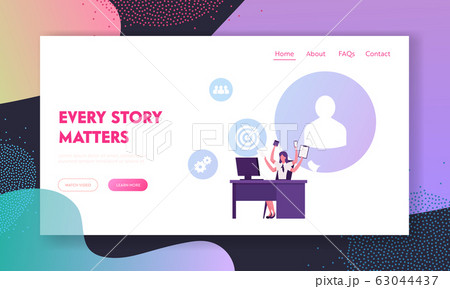 Delegation Authority and Multitasking Website Landing Page. Busy Woman with Many Hands Sitting at Workplace Delegation Authority and Multitasking Website Landing Page. Busy Woman with Many Hands Sitting at Workplace 63044437