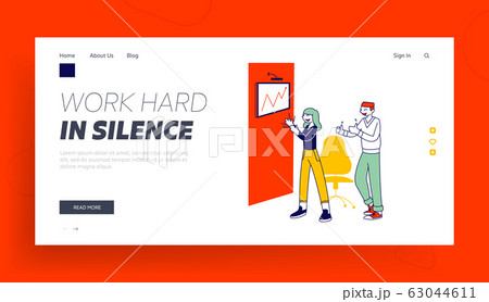 Joyful Managers Colleagues Celebrate Victory Website Landing Page. Cheerful Businesspeople Laughing and Applauding 63044611