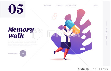 Alzheimer Disease Treatment, Pandemic Spreading, Health Care Website Landing Page. Doctor Carry Huge Medicine Pill Alzheimer Disease Treatment, Pandemic Spreading, Health Care Website Landing Page. Doctor Carry Huge Medicine Pill 63044795
