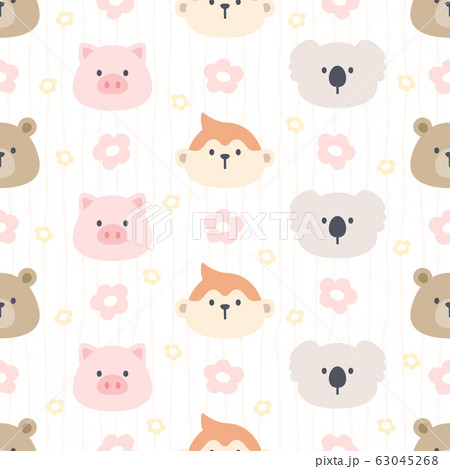Cute animal seamless pattern background Cute animal seamless pattern background 63045268
