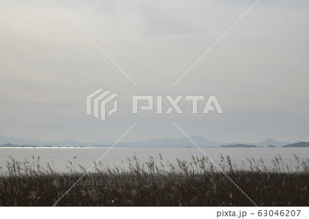 水平線 砂 ヨット 63046207