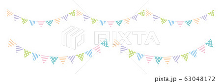 装飾旗 デザイン素材 セットのイラスト素材