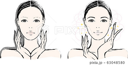 女性　眉毛　ビフォーアフター 63048580