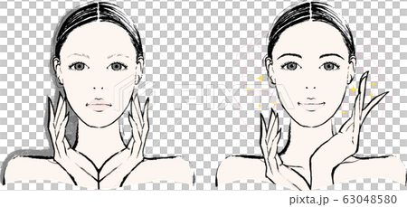 女性　眉毛　ビフォーアフター 63048580