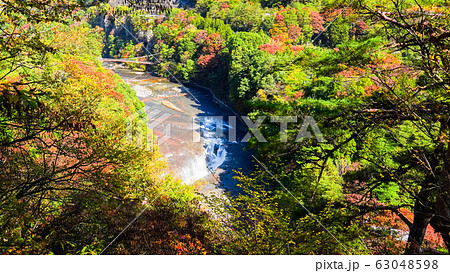 吹割の滝 （秋）：第一観瀑台より 63048598