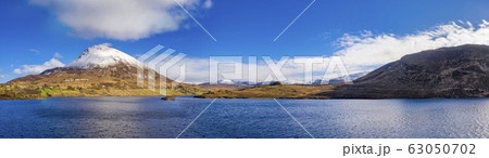 Aerial view of Mount Errigal, the highest mountain in Donegal - Ireland 63050702