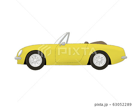 オープンカー 黄色のイラスト素材