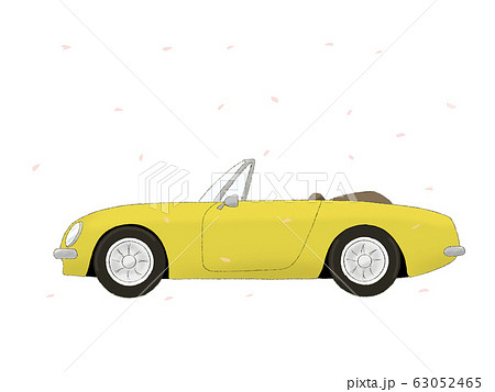 オープンカー　黄色　サクラ 63052465