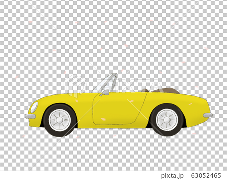 オープンカー　黄色　サクラ 63052465