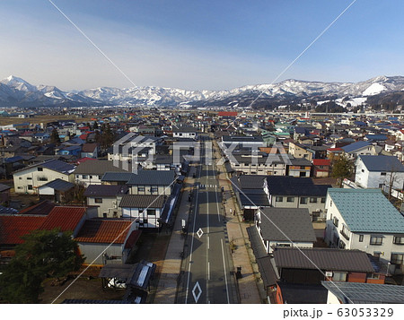 牧之通りの朝　空撮 63053329