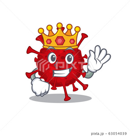 The Royal King of betacoronavirus cartoon character design with crown The Royal King of betacoronavirus cartoon character design with crown 63054039