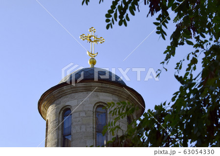 The main attraction of the city of Kerch is the Golden cross on the Church of St. John the Baptist. Photo taken on October 13, 2018. 63054330