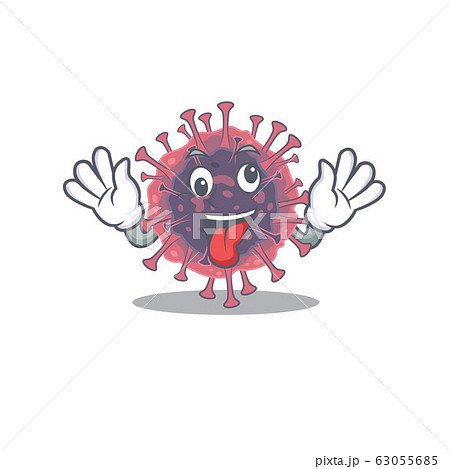 A picture of crazy face microbiology coronavirus mascot design style A picture of crazy face microbiology coronavirus mascot design style 63055685