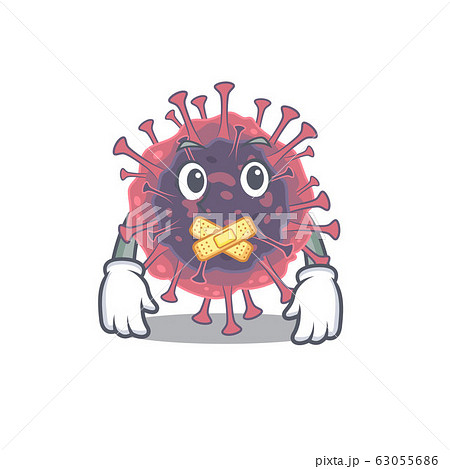 Microbiology coronavirus mascot cartoon character design with silent gesture Microbiology coronavirus mascot cartoon character design with silent gesture 63055686